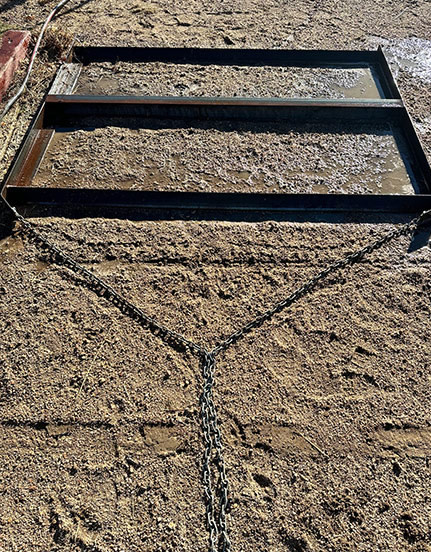 Heavy Duty Custom Fabricated Flat Sand Arena and Driveway Drag for ATV or UTV Made out of Angle Iron. Construction by Integrity Welding Service LLC, servicing the Front Range of Colorado.