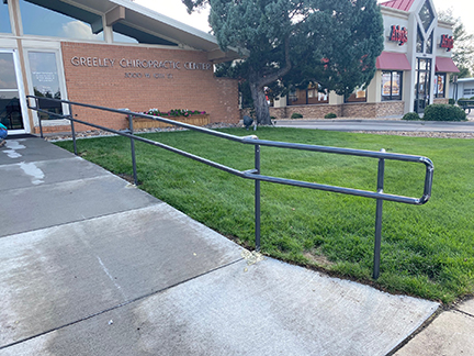 Hand Rail Repair, Onsite Repair and Metal Fabrication. By Integrity Welding Service LLC, servicing the Front Range of Colorado.