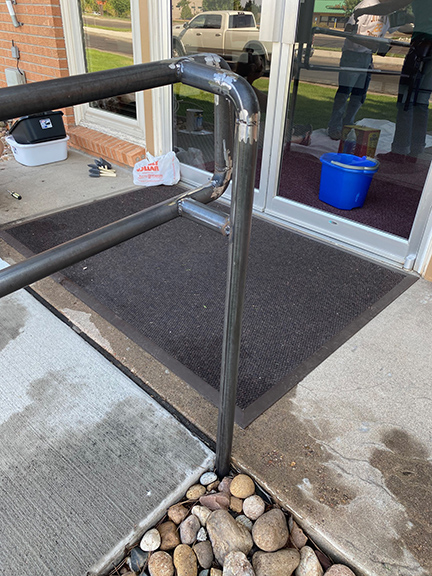 Hand Rail Repair, Onsite Repair and Metal Fabrication. By Integrity Welding Service LLC, servicing the Front Range of Colorado.