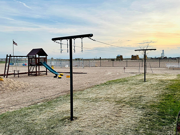 Clothes Line Constructed from 2 3/8" Drill Stem Pipe. Shown as 6 Line but can be Customized. Construction by Integrity Welding Service LLC, servicing the Front Range of Colorado.