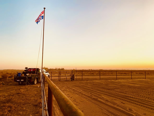 Pipe and Cable Fencing for a Riding Arena construction by Integrity Welding Service LLC, servicing the Front Range of Colorado.