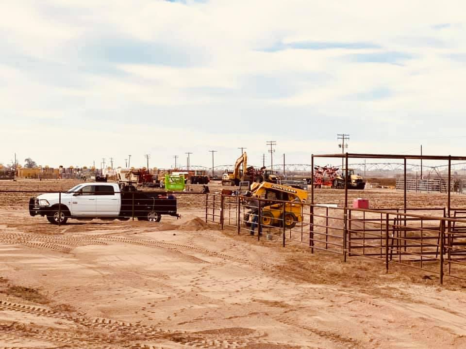 Pipe and Cable Fencing for a Riding Arena, cable ties in niceley with continous fence. Construction by Integrity Welding Service LLC, servicing the Front Range of Colorado.