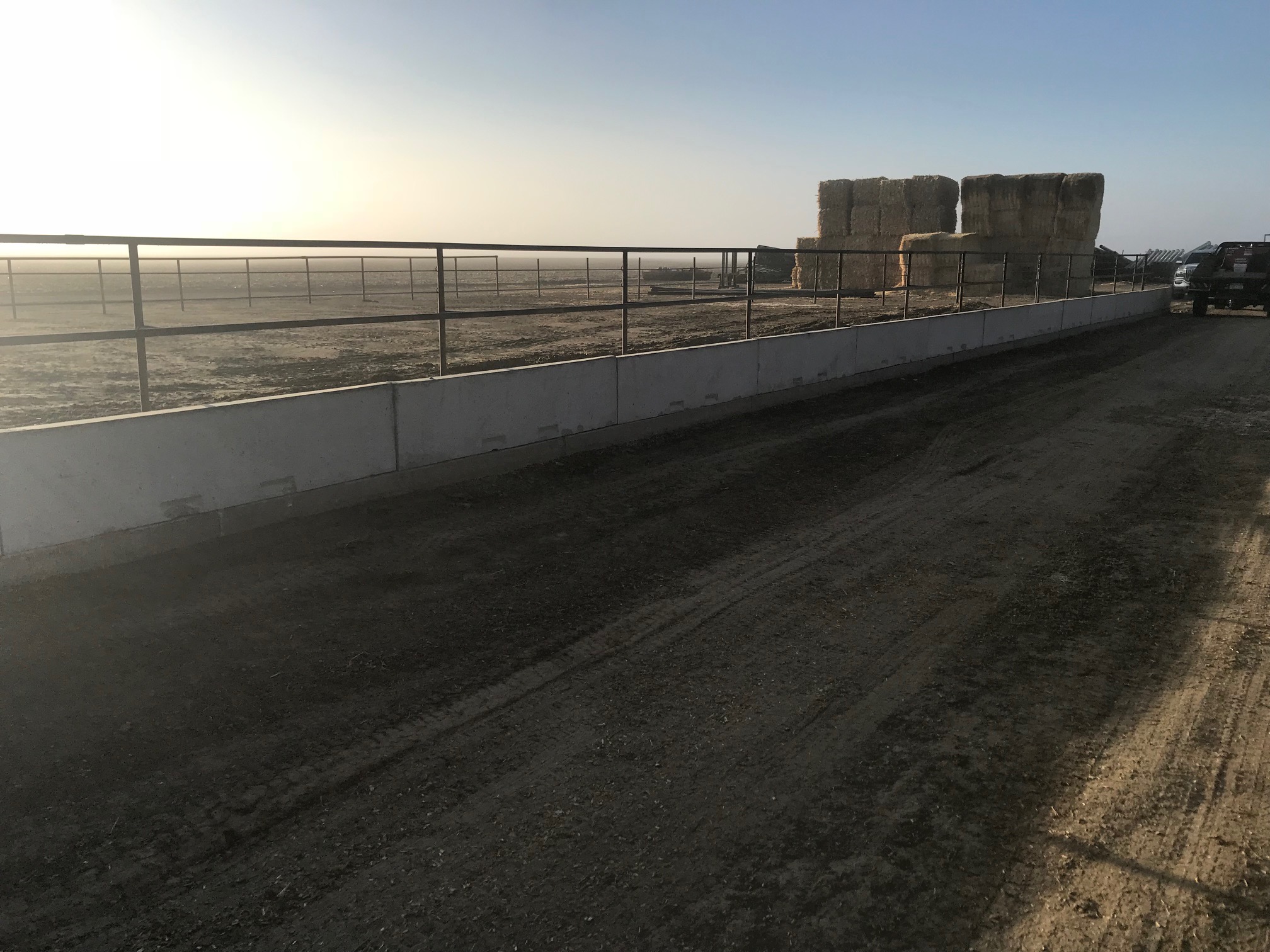 Pipe and Cable set into Concrete for a Cattle Feedbunk. Constructed by Integrity Welding Service LLC, servicing the Front Range of Colorado.