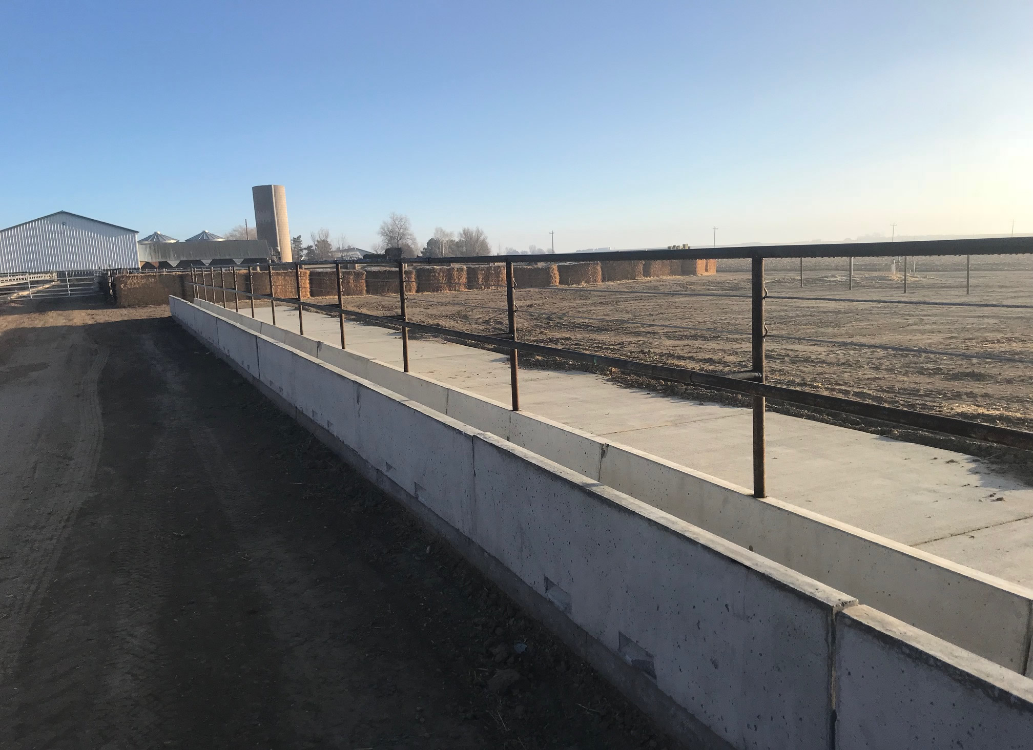 Pipe and Cable set into Concrete for a Cattle Feedbunk. Constructed by Integrity Welding Service LLC, servicing the Front Range of Colorado.