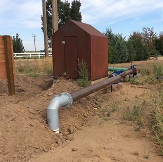 Farm Irrigation Dog Leg Repair, Onsite Repairs and Metal Fabrication. By Integrity Welding Service LLC, servicing the Front Range of Colorado.