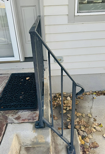 Handrail Modification of Existing Handrail. Installed Onsite By Integrity Welding Service LLC, servicing the Front Range of Colorado.